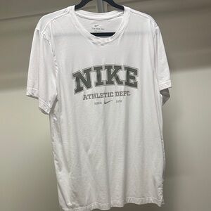 Nike White and Gray Athletic Dept. Men's Tee